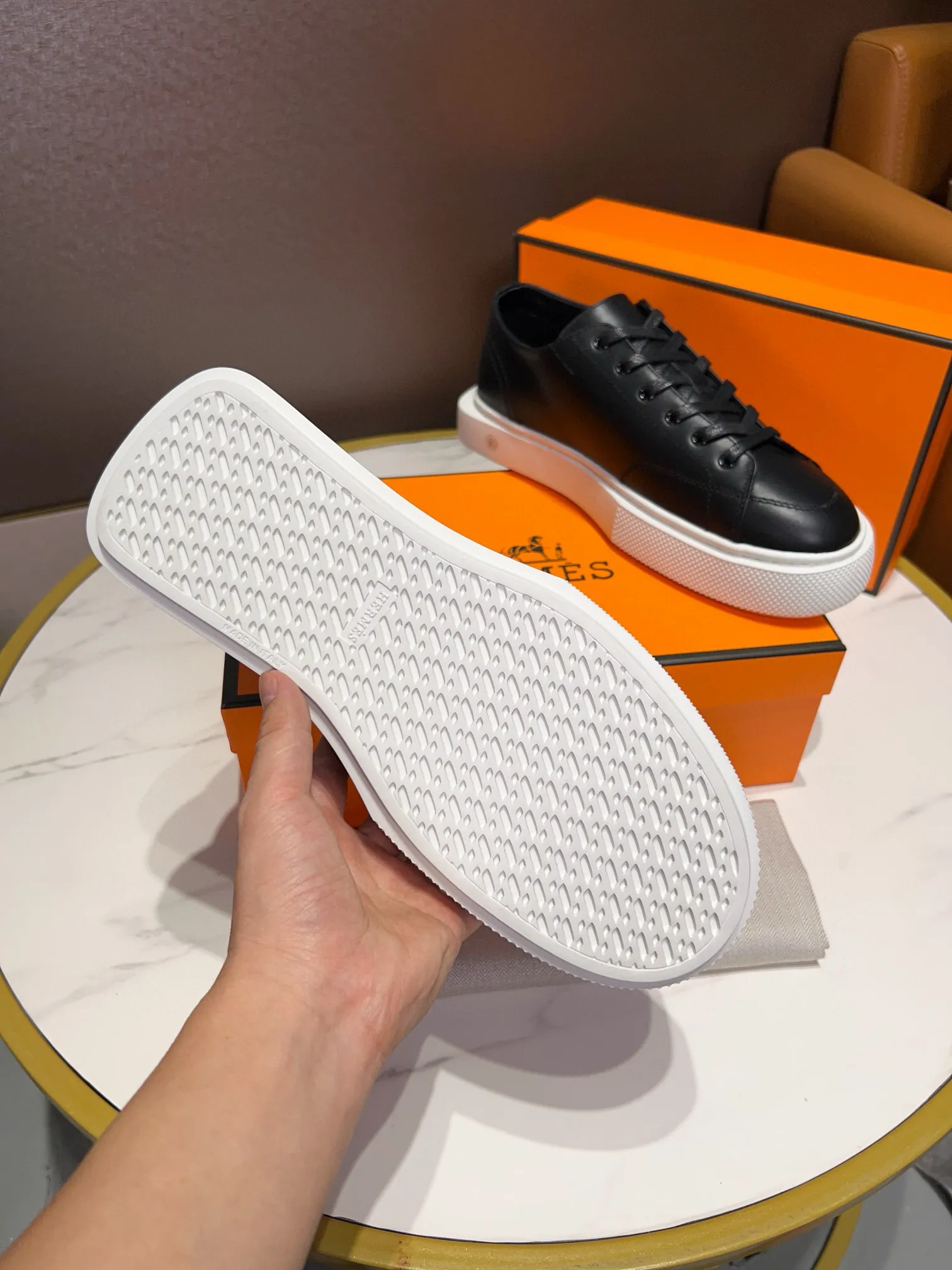 Factory price: 438💰[HERMES] Hermès - high-end quality original order 🔍🔍new product from men's counter uppers imported from Italy cowhide, sheepskin lining soles: original factory special soles, exclusive movable molded soles super comfortable, original factory follow-up goods - super high quality control·fine workmanship: highlighted (high-end·nobility·grade) -Size: 38-44 (45 can be customized)·